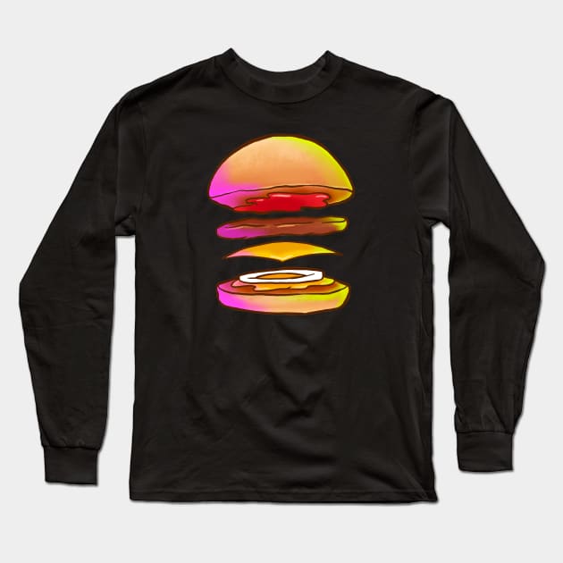 CHEESE BURGER Long Sleeve T-Shirt by janlangpoako